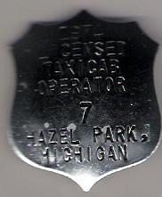 1974 Hazel Park Licensed Taxicab Operator Michigan
