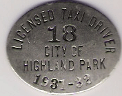 1931/32 Highland Park Licensed Taxi Driver Michigan