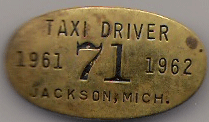 1961/62 Jackson Taxi Driver Michigan