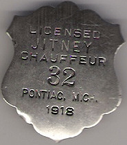 1918 Pontiac Licensed Jitney Chauffeur Michigan