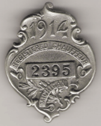 1914 Michigan Registered Chauffeur badge