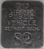 1913 Detroit Public Vehicle License Michigan