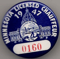 1947 Minnesota Licensed Chauffeur badge
