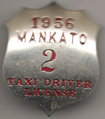 1956 Mankato Taxi Driver License