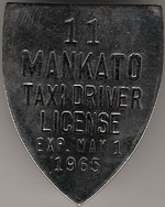 1964/65 Mankato Taxi Driver License