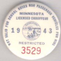 1943 Minnesota Restricted Licensed Chauffeur