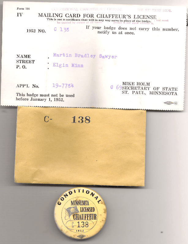 1952 Minnesota Conditional with Matching License