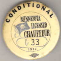 1952 Minnesota Conditional Licensed Chauffeur