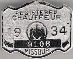 1934 Missouri Registered Chauffeur