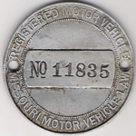Missouri Registered Motor Vehicle disc