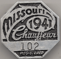 1941 Missouri Registered Chauffeur