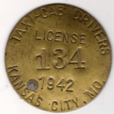 1942 Kansas City Missouri Taxi-Cab Drivers License