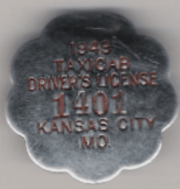 1949 Kansas City Missouri Taxi-Cab Drivers License