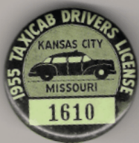 1955 Kansas City Missouri Taxi-Cab Drivers License