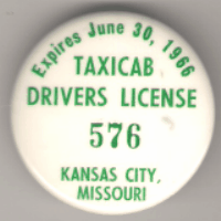 1965/66 Kansas City Missouri Taxicab Drivers License