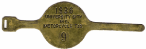 1936 University City Missouri Motorcycle Tax