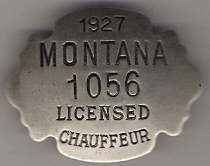 1927 Montana Licensed Chauffeur