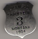 1934 Montana Licensed Chauffeur