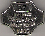 1948 Great Falls Montana Licensed Chauffeur