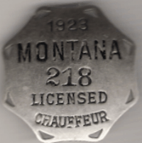 1923 Montana Licensed Chauffeur