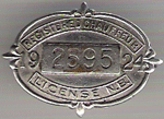 1924 New Brunswick Registered Chauffeur License