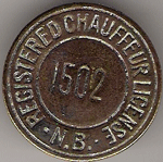 1918 New Brunswick Registered Chauffeur