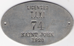 1926 Saint John New Brunswick Licensed Taxi