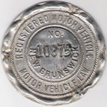 New Brunswick Registered Motor Vehicle Disc 10375