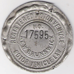 New Brunswick Registered Motor Vehicle Disc 17595