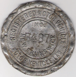 New Brunswick Registered Motor Vehicle Disc 5487