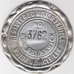 New Brunswick Registered Motor Vehicle Disc 3762