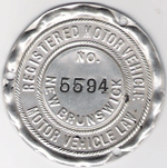 New Brunswick Registered Motor Vehicle Disc 5594