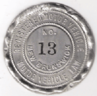 New Brunswick Registered Motor Vehicle Disc 13