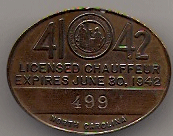 1941/42 North Carolina Licensed Chauffeur