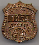 1933/34 North Carolina Licensed Motor Vehicle Driver