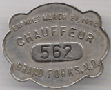 1935/36 Grand Forks North Dakota Chauffeur
