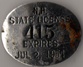 1953/Jul 54 New Hampshire State License