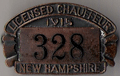 1915 New Hampshire Licensed Chauffeur