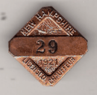 1921 New Hampshire Licensed Chauffeur