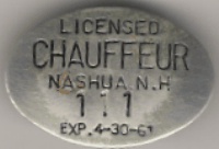 1960/61 Nashua Licensed Chauffeur