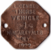 1922 Niagara Falls New York Licensed 1 Horse Vehicle