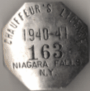 1940/41 Niagara Falls New York Chauffeur's License