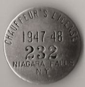 1947/48 Niagara Falls New York Chauffeur's License