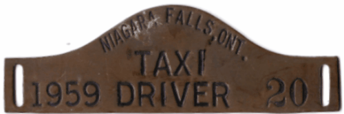 1959 Niagara Falls Ontario Taxi Driver