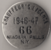 Niagara Falls 1946/47 Chauffeur's License