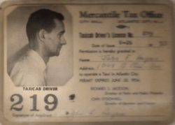 1953 Atlantic City Matching Cab Card