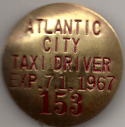 1966/67 Atlantic City New Jersey Taxi Driver