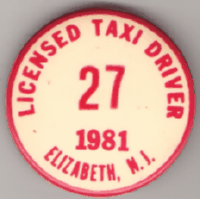 1981 Elizabeth New Jersey Licensed Taxi Driver