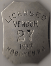 Hoboken New Jersey 1917 Licensed Vendor
