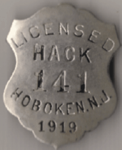 Hoboken New Jersey 1919 Licensed Hack